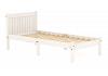3ft Single Rio White Washed Wood Painted Shaker Style Bed Frame 2